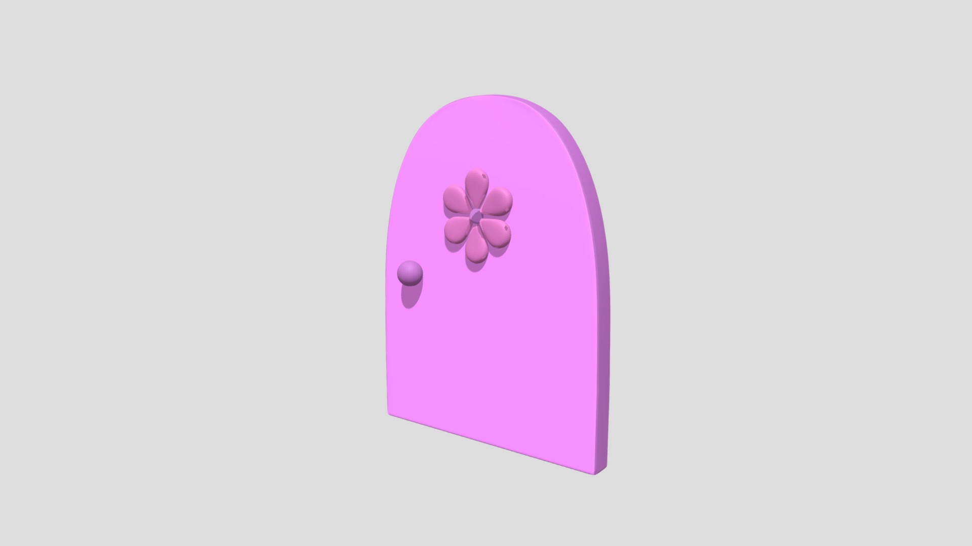 3D model Pink Door with Flower - This is a 3D model of the Pink Door with Flower. The 3D model is about shape.