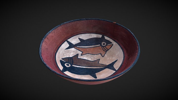 Plato de Cerámica Modelada Nasca 3D Model
