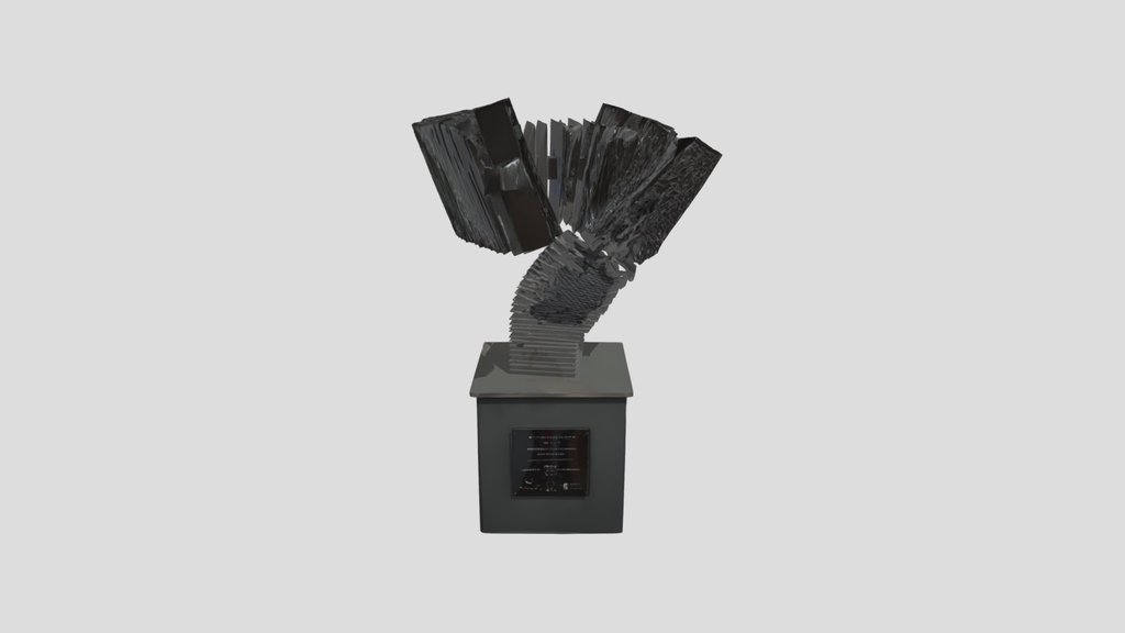 Abstract black sculptural trophy.