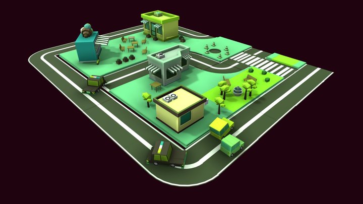 città monocromatica 3D Model