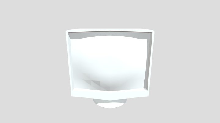 Untextured CRT monitor 3D Model