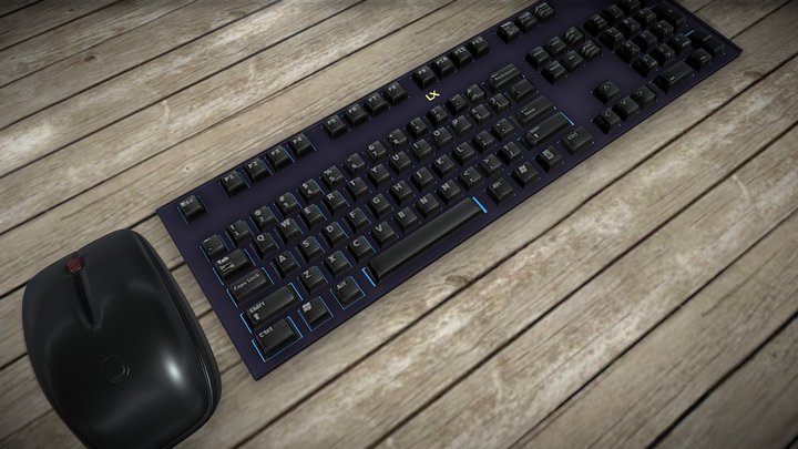 3D RGB Keyboard and Mouse (Free download!!!!) 3D Model