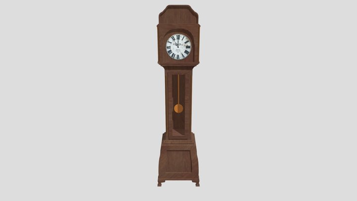 Grandfather Clock with Rigged Pendulum 3D Model