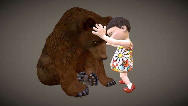 ..she loves his big teddy bear.. 3D Model