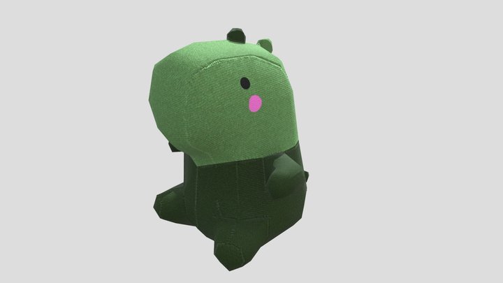 low poly dino plush 3D Model