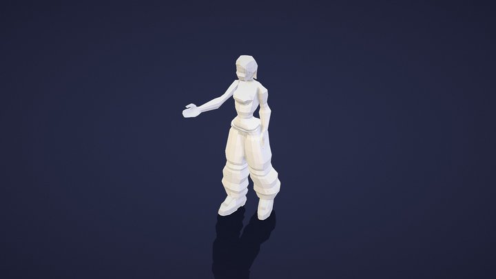 free lowpoly girl 3D Model