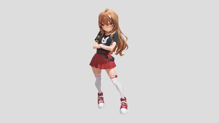 Chica Anime Rebelde – Modelo 3D Estilizado 3D Model
