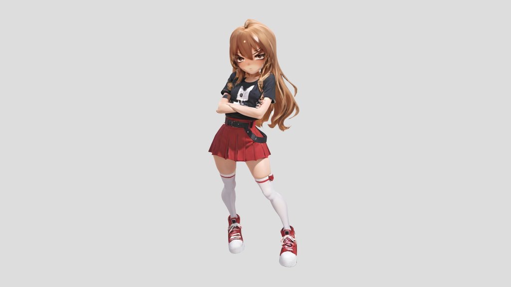 Chica Anime Rebelde – Modelo 3D Estilizado