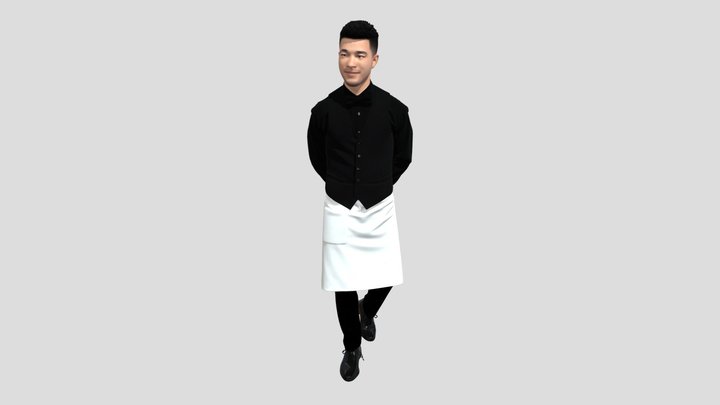 Dapper Waiter in Uniform – Kostenloses 3D-Modell STL