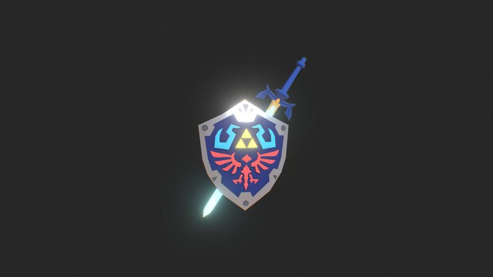 Hylian Shield & Master Sword 3D Model