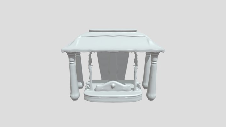 golden ornate canopy structure 3D Model