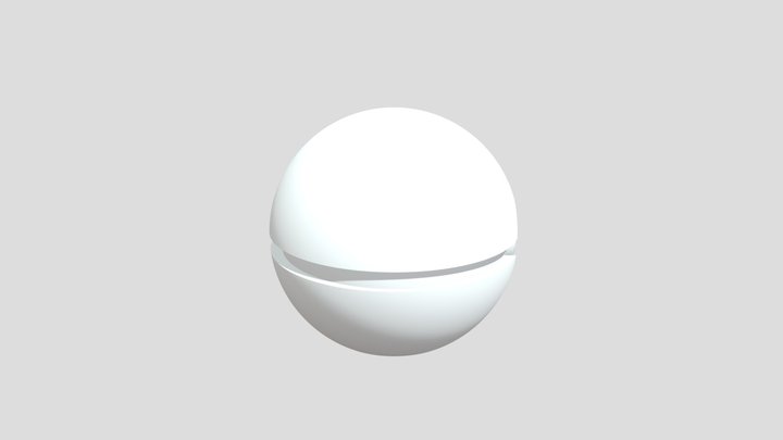 Pokeball Flat Base 3D Model