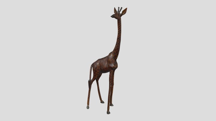 African Wooden Girafe 3D Model