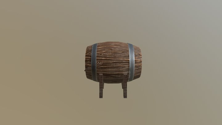 3D medieval barrel stylyzed 3D Model