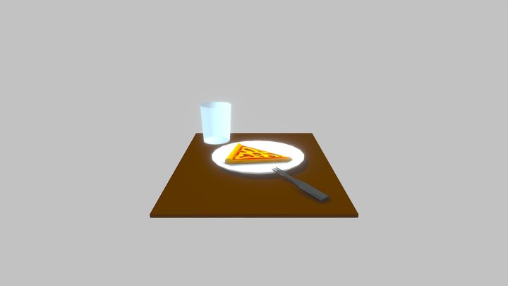 Pizza Diorama 3D Model