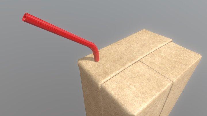 juice carton box 3D Model