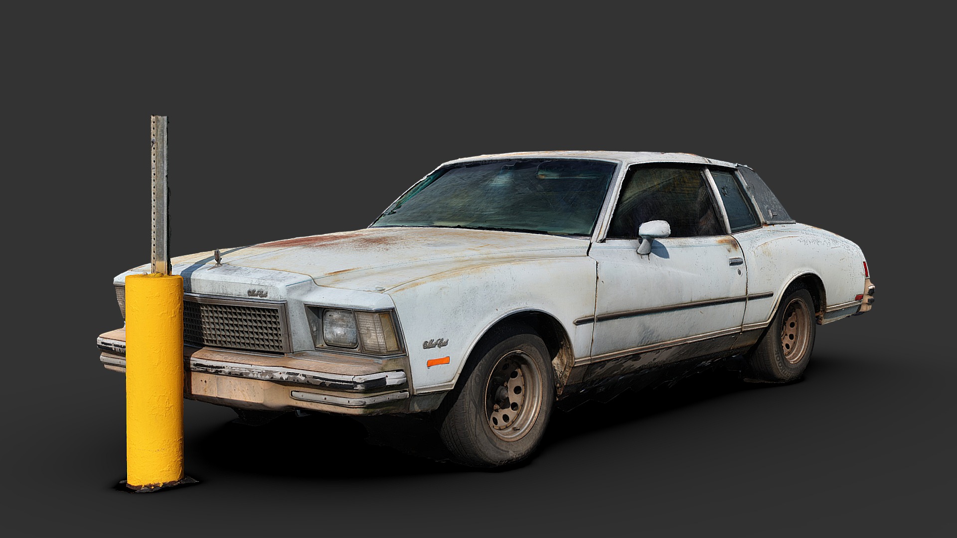 3D model Parking Lot Jalopy (Raw Scan) - This is a 3D model of the Parking Lot Jalopy (Raw Scan). The 3D model is about a car parked in a room.