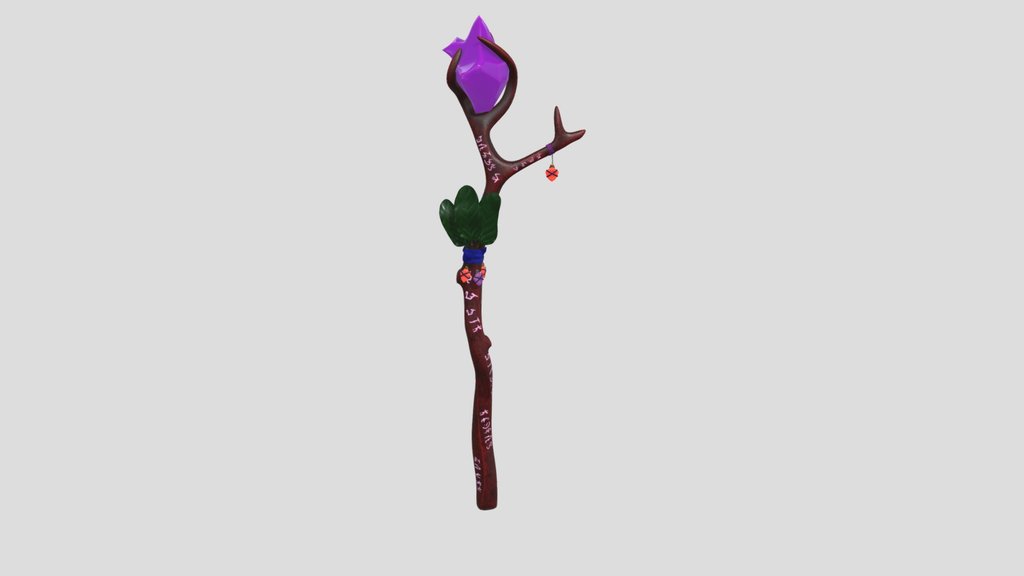 Stylised Magic Crystal Wooden Wand