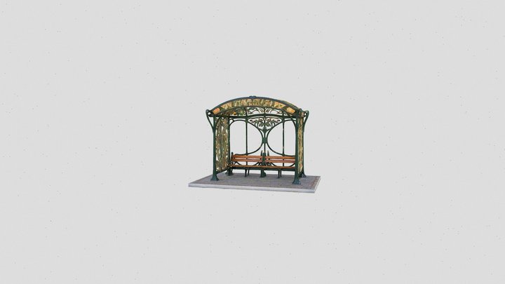 Art Nouveau Bus Stop 3D Model