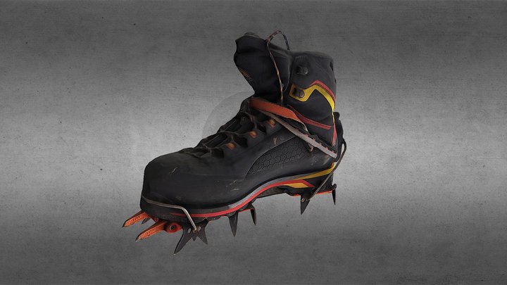 Climbing boot with crampon 3D Model