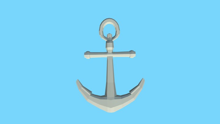 Toon Low-Poly Anchor 3D Model
