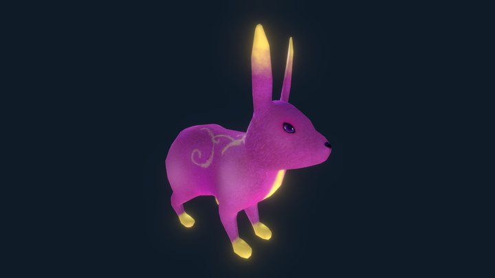 Fluffy the Pink Spirit Bunny 3D Model