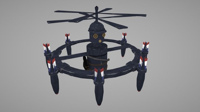Steampunk WWI Utility Bot 3D Model