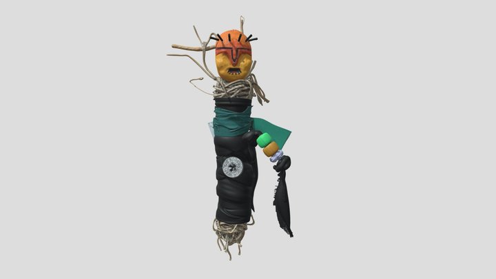 Voodoo Doll With Orange Face And Horns – Kostenloses 3D-Modell STL