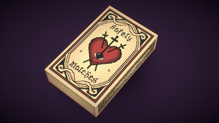 Safety Matches low poly pixel art 3D Model
