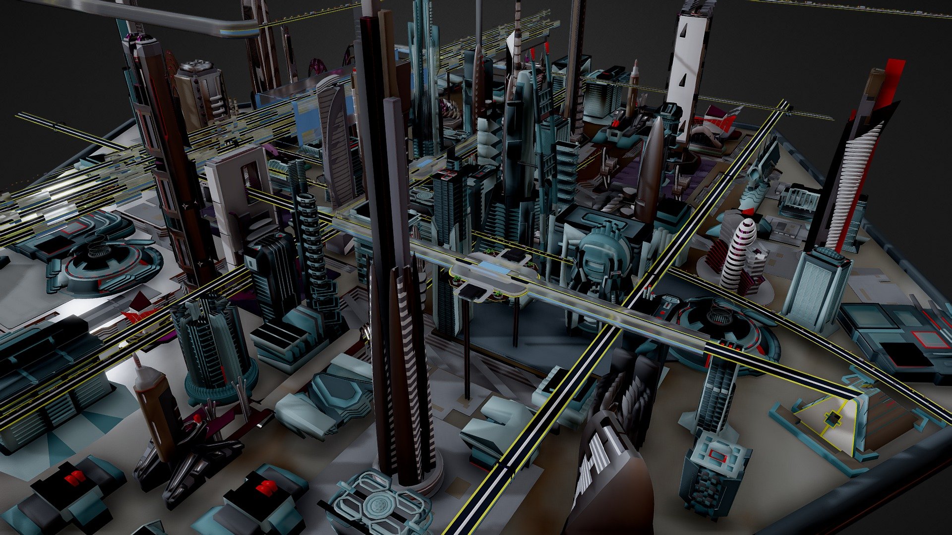 35 Futuristic Buldings V3 PlusFlyingCarsRoads