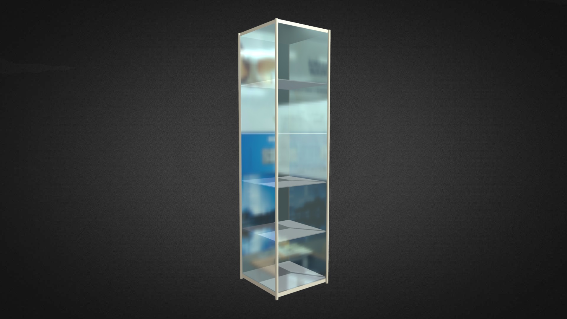 3D model Tallboy Showcase Hire - This is a 3D model of the Tallboy Showcase Hire. The 3D model is about a blue rectangle with white text.