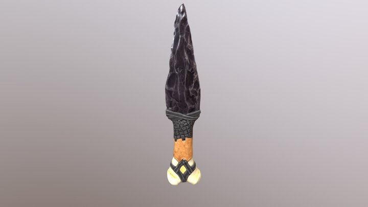 Stone Knife Middle Poly 3D Model