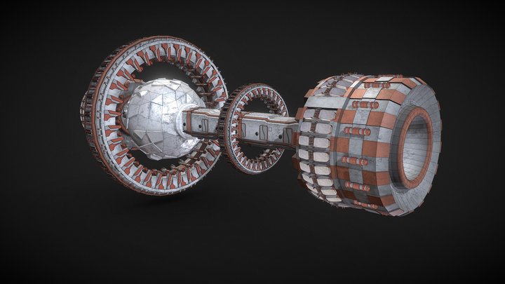 Space Warship 3D Model // RenderCrate - Free & HD Objects