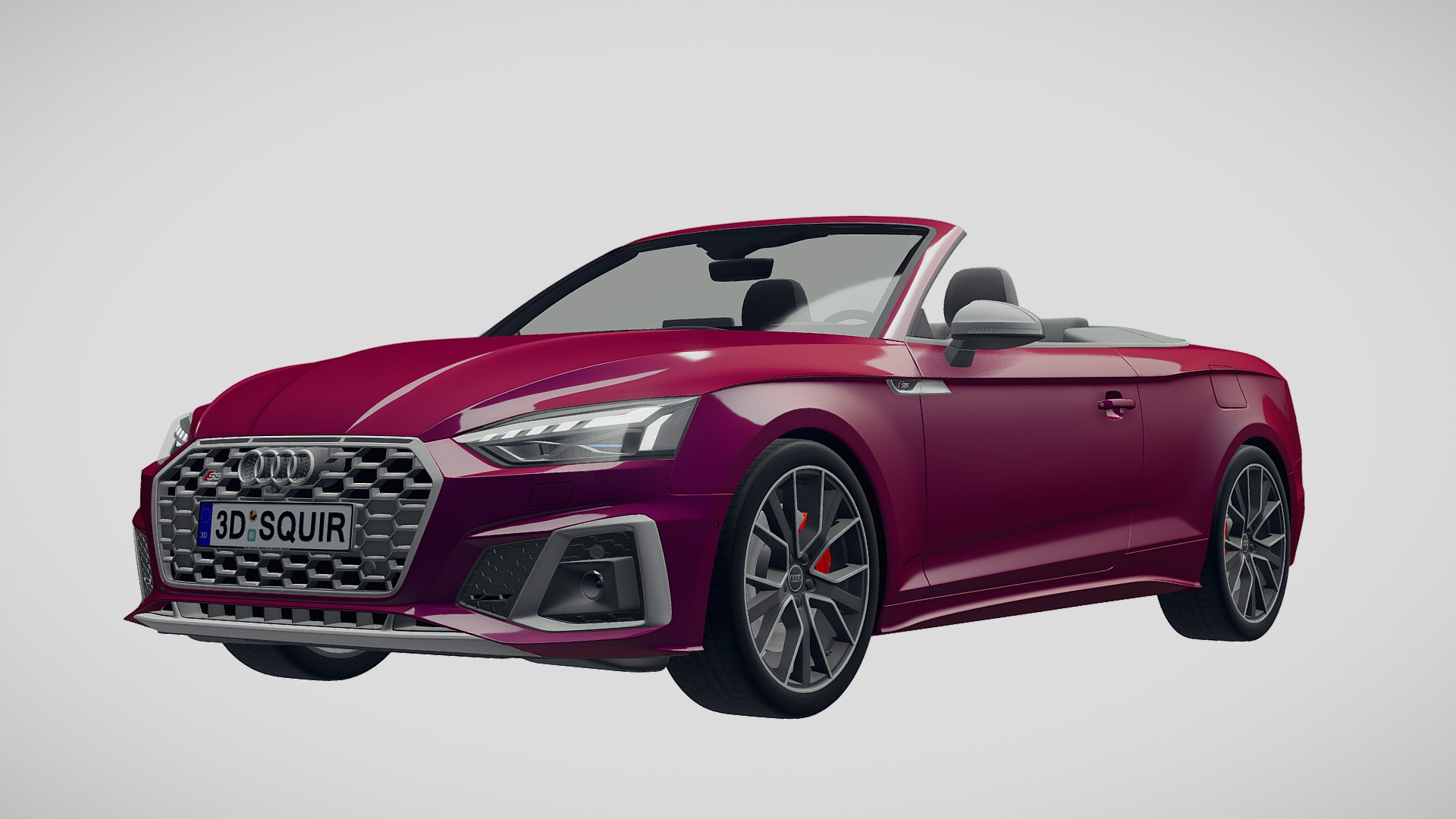 3D model Audi S5 Cabrio 2020 - This is a 3D model of the Audi S5 Cabrio 2020. The 3D model is about a red sports car.