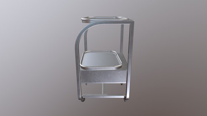 Medical Cart Trolley Steel 3D Model