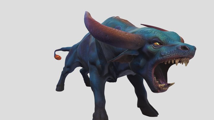 Space bull Rigged 3D Model