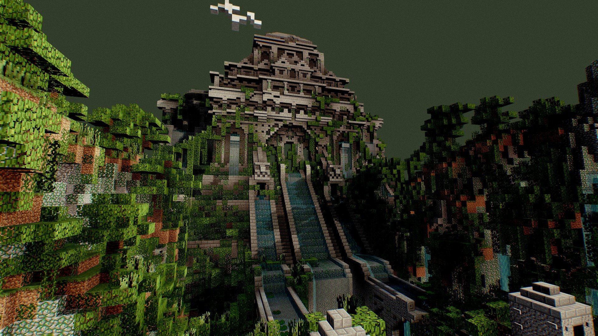 What is the title of this picture ? Voxel Minecraft Jungle Temple - 3D model by Calibobdoodles (@CallumK