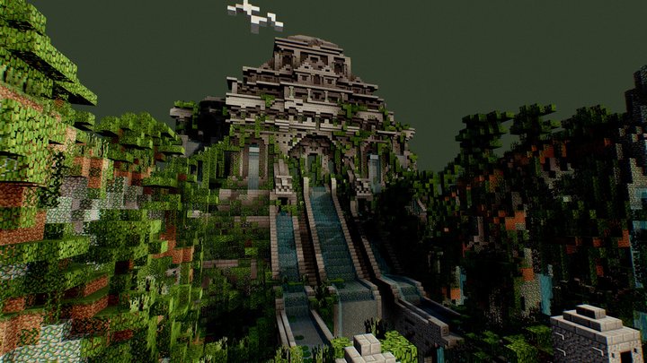 Voxel Minecraft Jungle Temple 3D Model