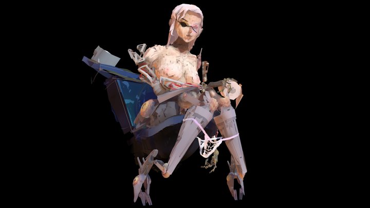 THE CHAMPION \ girl on the toilet 3D Model