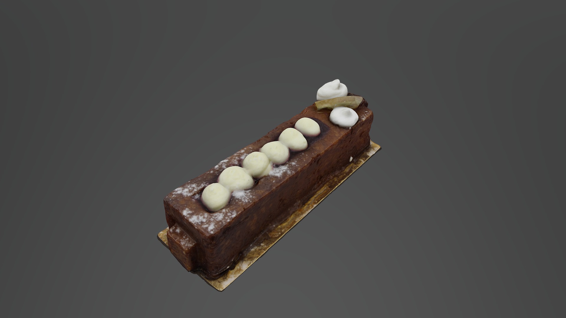 3D model 15PIG - This is a 3D model of the 15PIG. The 3D model is about a piece of bread with white balls on it.