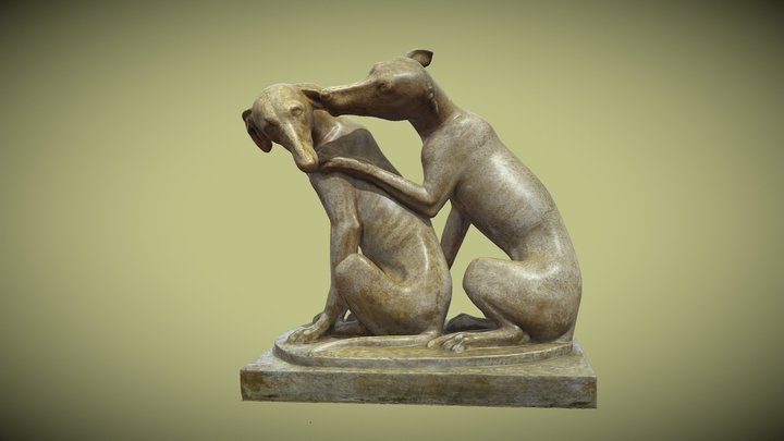 Greyhounds playing, Vatican 3D Model