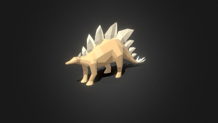 Low-Poly Stegosaur Dinosaur 3D Model 3D Model