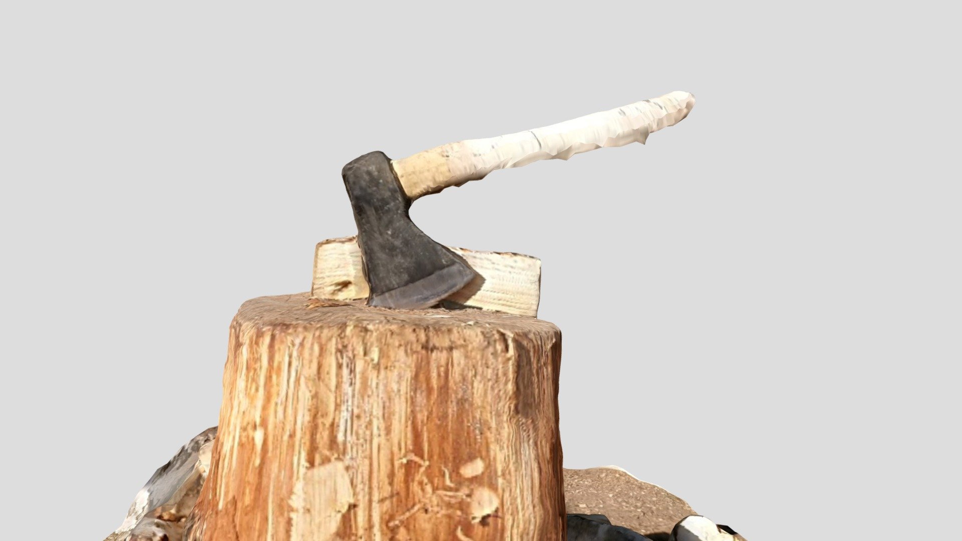 Stump with an ax