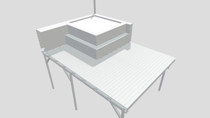 Pool Mit Unterstand 3D Model