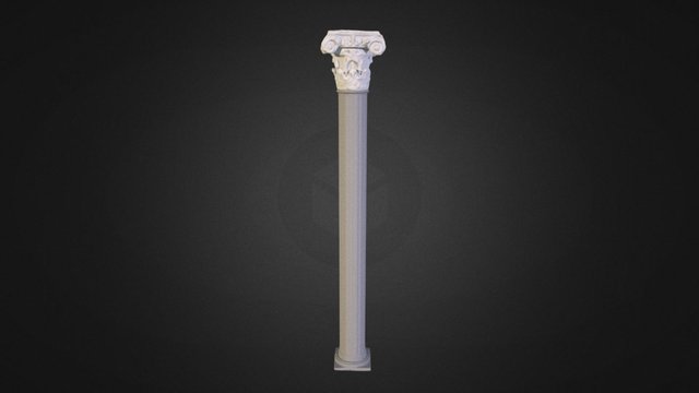 Capitello corinzio con base di colonna 3D Model