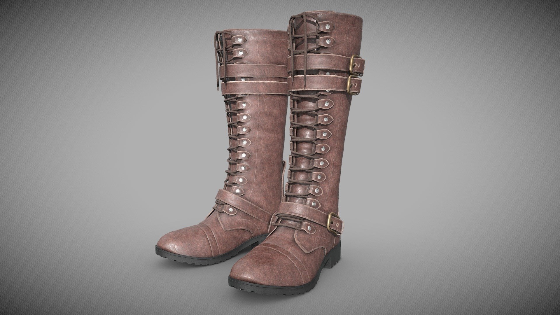 Leather Assassins Boots Low-poly 3D model (PBR) - 3D model by s ...