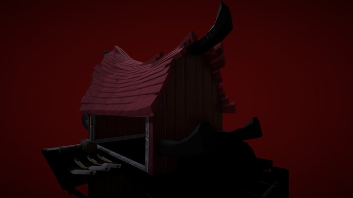 Medieval Horse-Carriage Weapon-Bar 3D Model