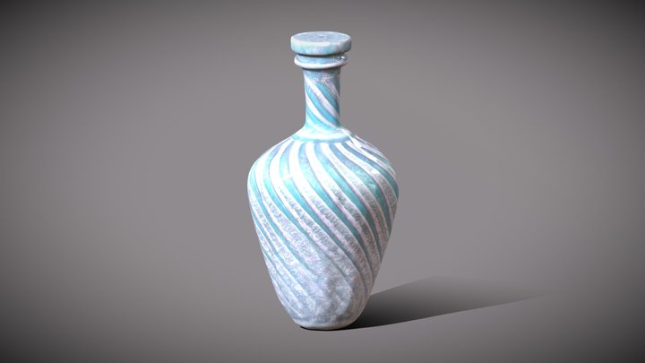 Greek White Perfume Bottle 3D Model