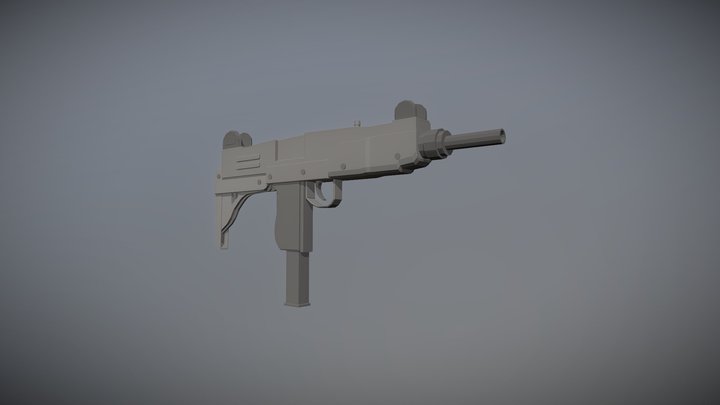 Low Poly Uzi 3D Model