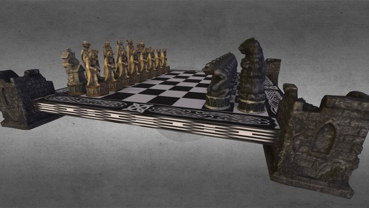 Chess Vampire Vs. Wölfe 3D Model